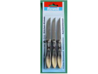 Kitchen Knives, marble horn handle - 3 pcs. card